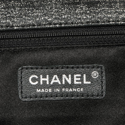 Chanel Glitter Fabric Quilted Flap Clutch With Butterfly Chain Black 6 of 7