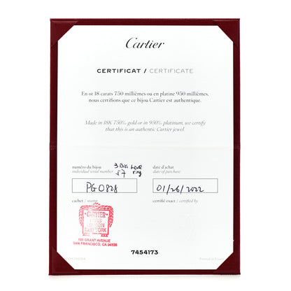 Cartier 18K Yellow Gold 3 Diamond 5.5mm LOVE Ring 57 8 5 of 5