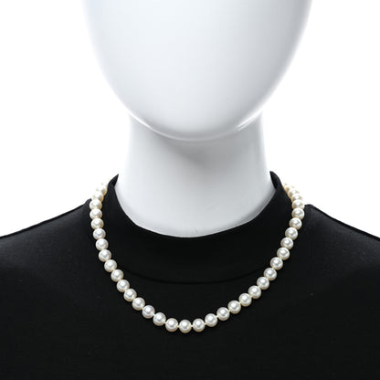 David Yurman Sterling Silver Diamond Pearl 8.5mm Buckle Necklace 3 of 5