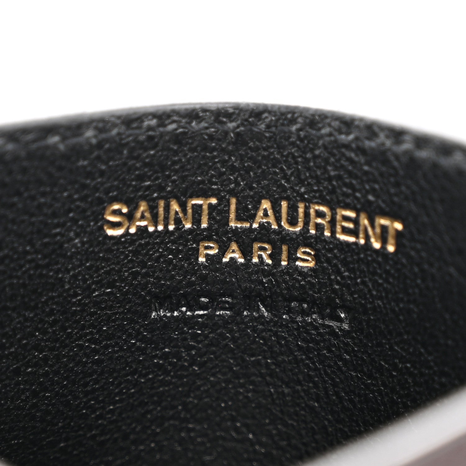 Saint Laurent Grain De Poudre Matelasse Chevron Monogram Credit Card Case Black 6 of 10