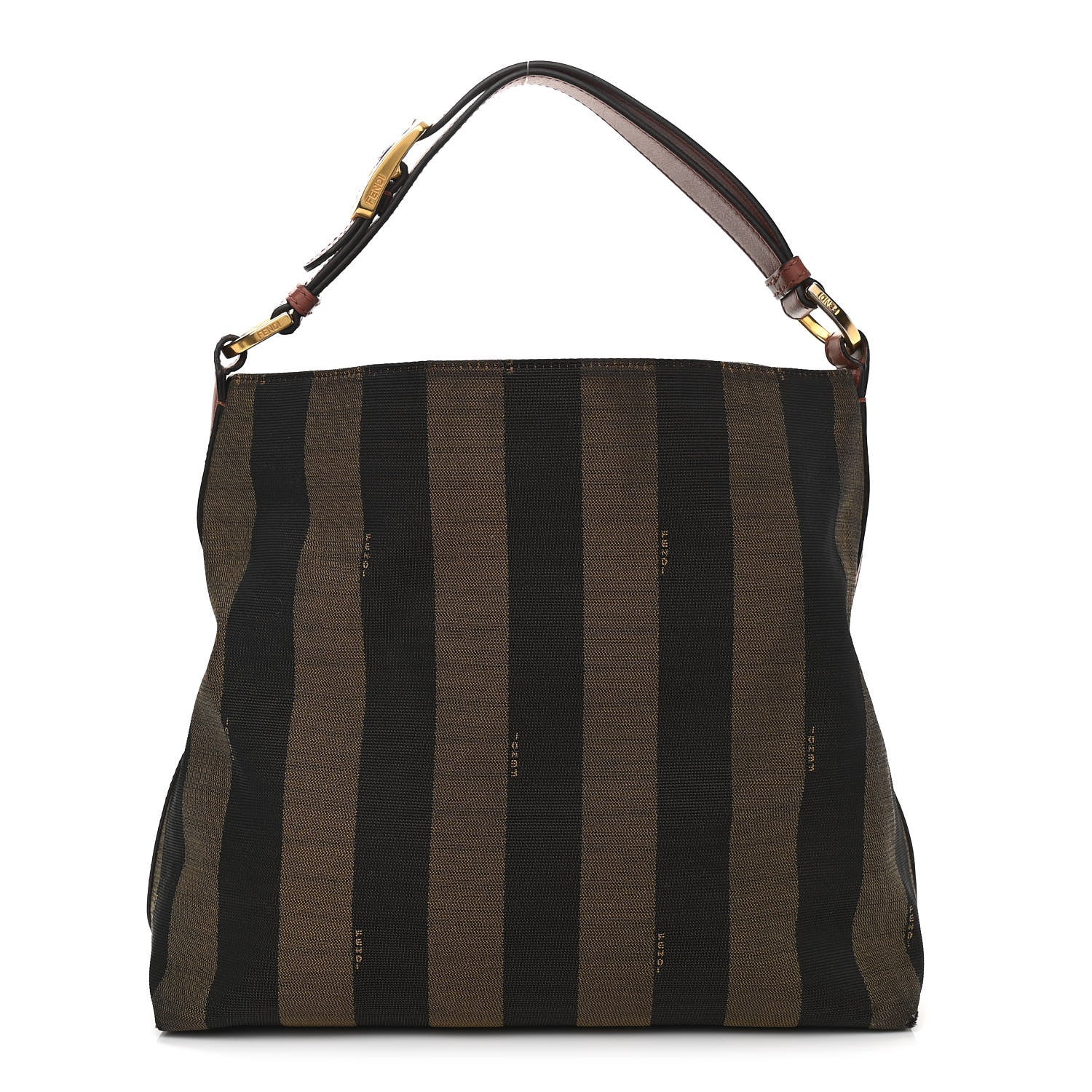 Fendi Pequin Medium Hobo Tobacco Rosso 1 of 15