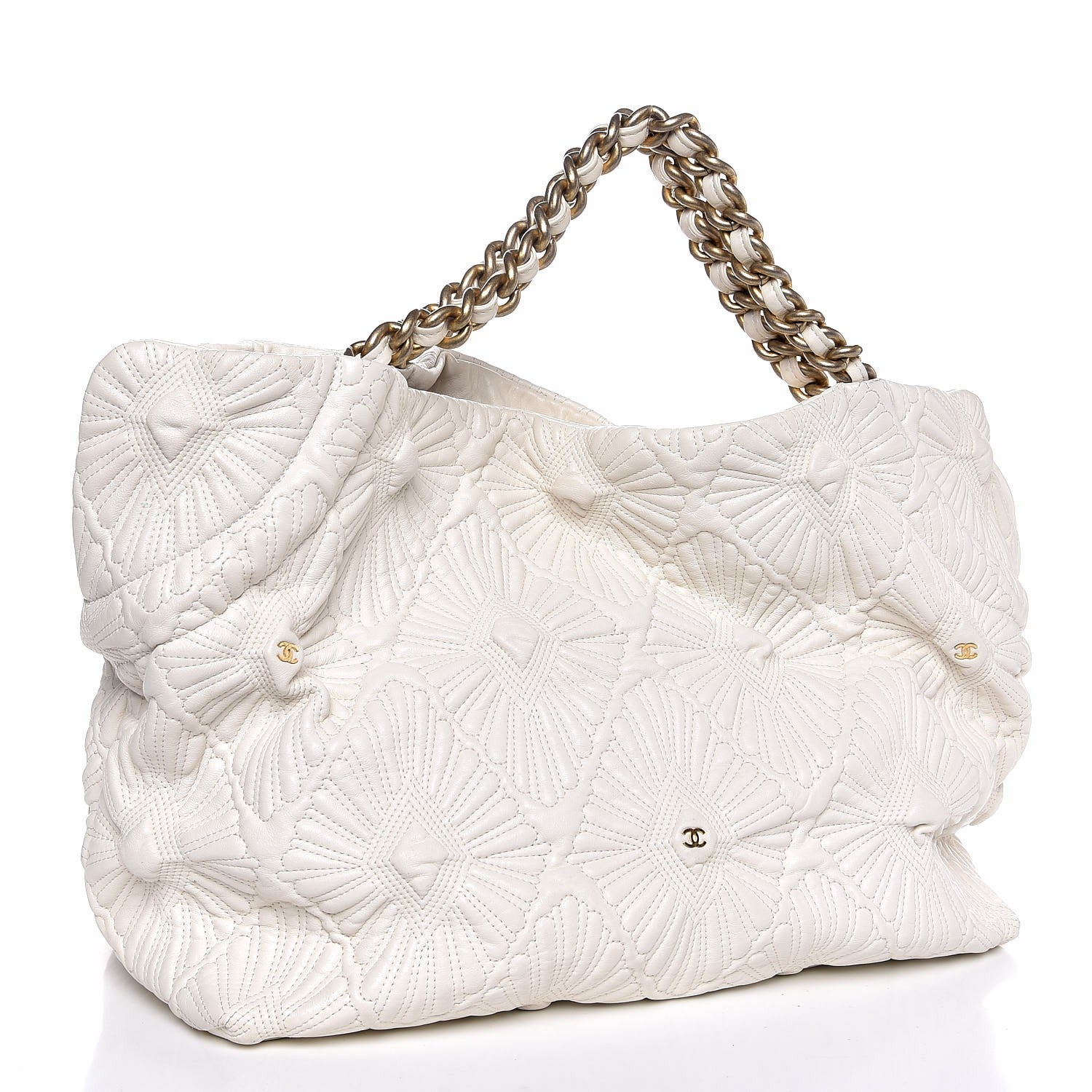 Chanel Lambskin Quilted Large Ca D'Oro Tote Ivory 3 of 7