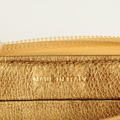Chanel Metallic Aged Calfskin Quilted Small Boy Zip Around Wallet Gold 5 of 7