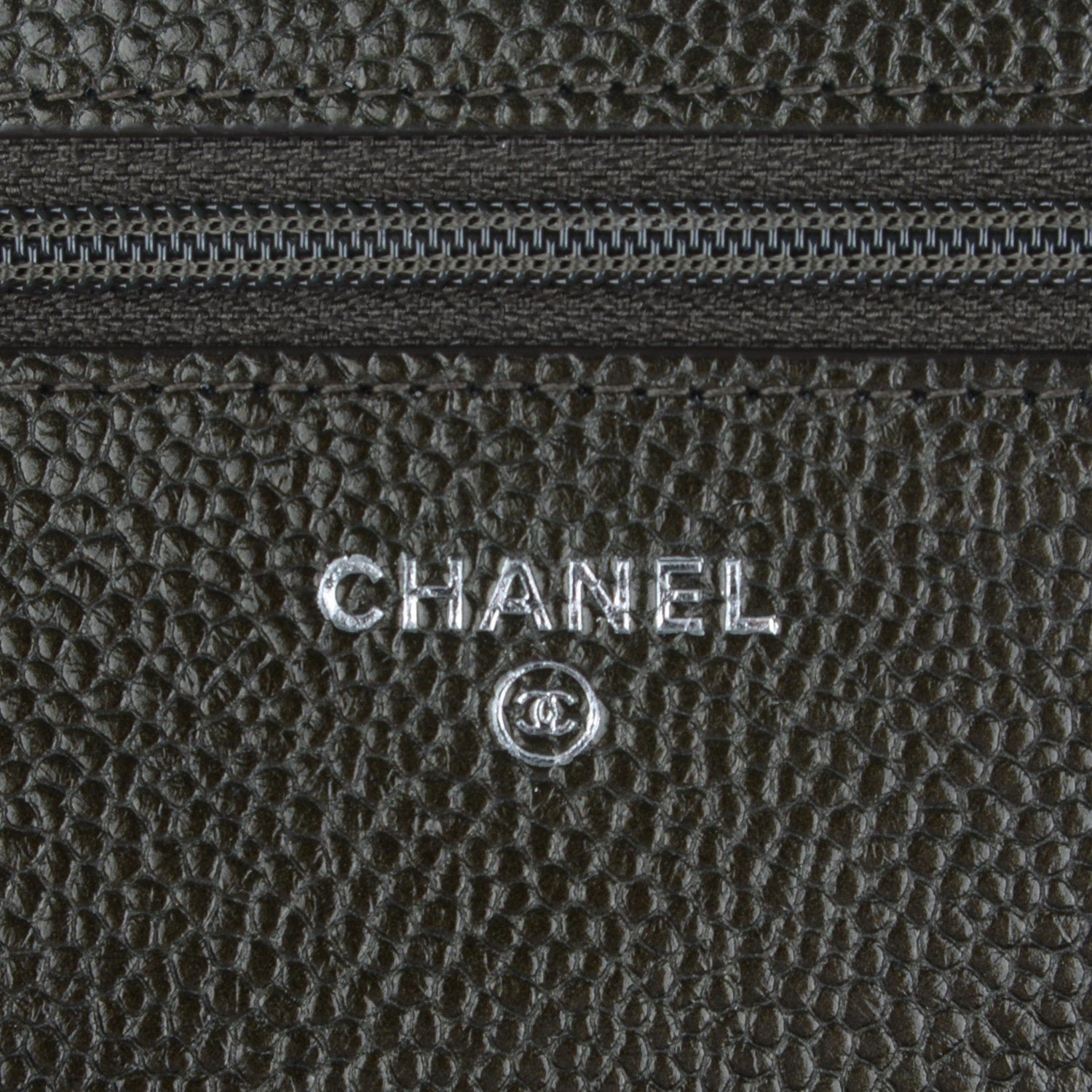 Chanel Caviar Quilted Wallet On Chain WOC Dark Green 6 of 8