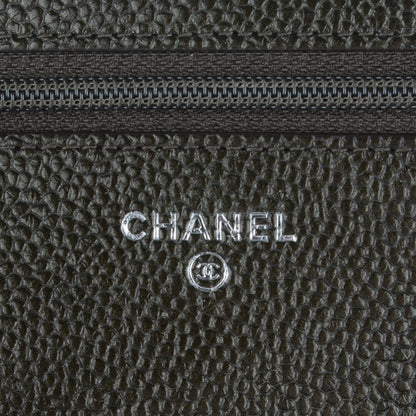 Chanel Caviar Quilted Wallet On Chain WOC Dark Green 6 of 8