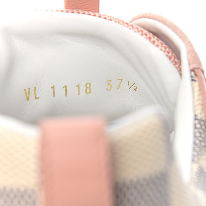 Louis Vuitton Suede Damier Azur Run Away Sneakers 37.5 Pink 8 of 8