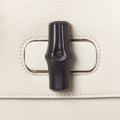 Gucci Cellarius Calfskin Small Bamboo Daily Top Handle Bag Mystic White 7 of 9