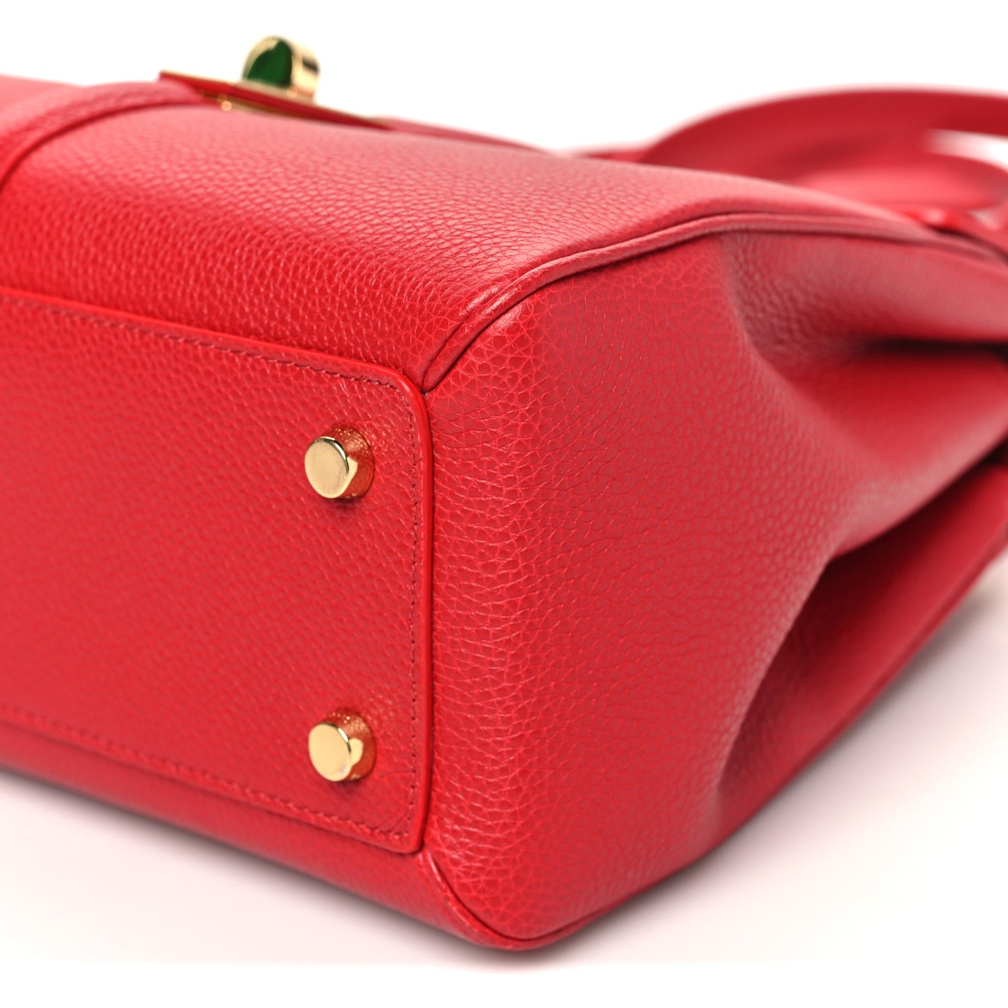 Grained Calfskin Small 16 Top Handle Bag Red