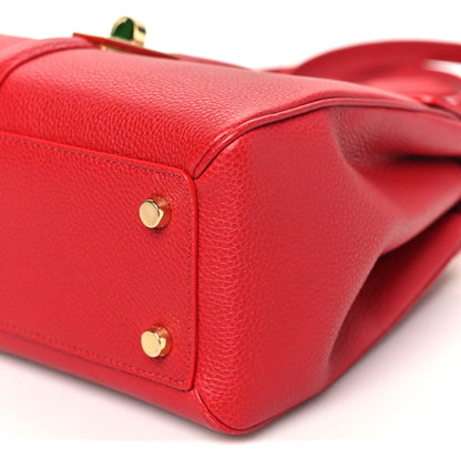 Celine Grained Calfskin Small 16 Top Handle Bag Red 9 of 9
