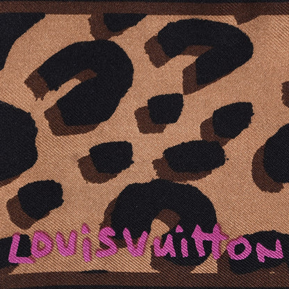 Louis Vuitton Silk Leopard Bandeau Scarf Marron 3 of 5