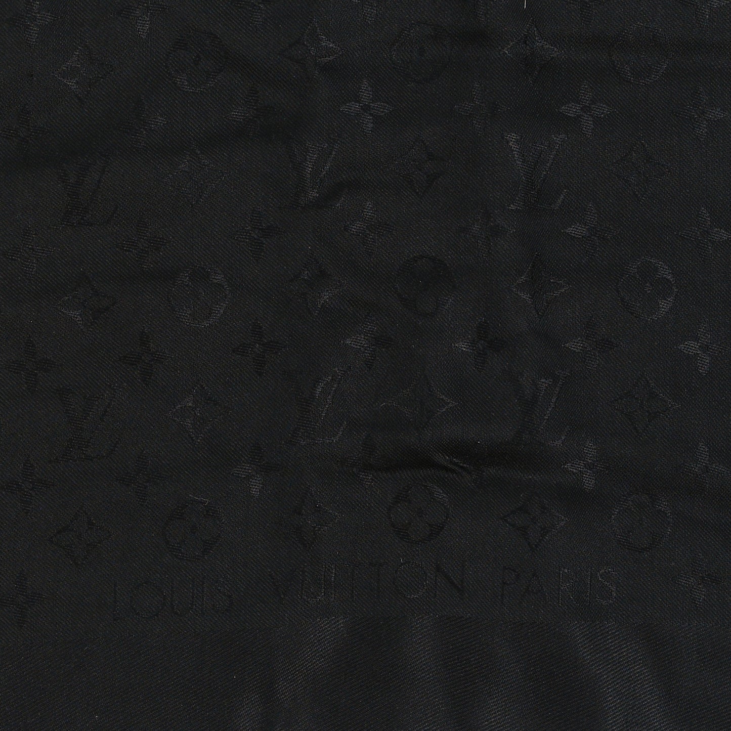 Silk Wool Monogram Shawl Black