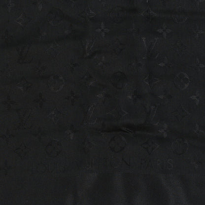 Louis Vuitton Silk Wool Monogram Shawl Black 2 of 3