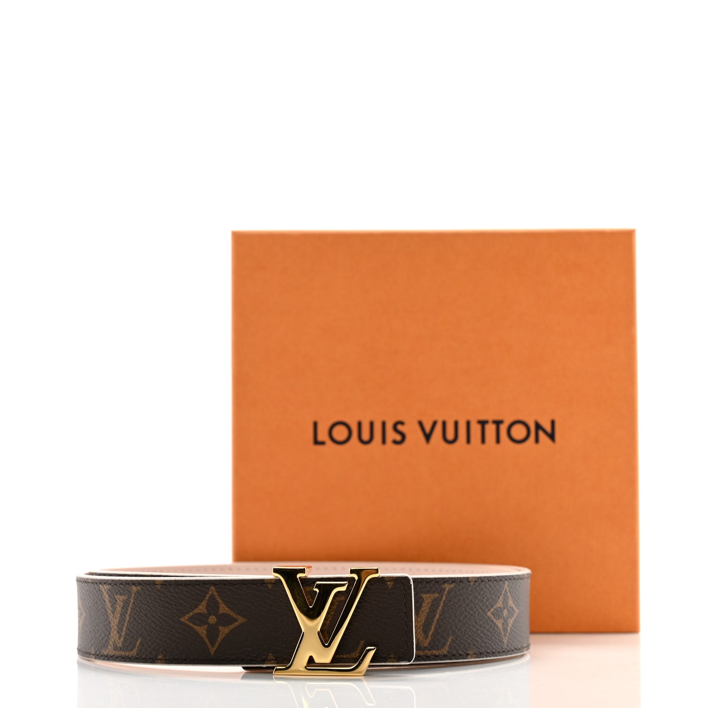 Calfskin Monogram 30mm LV Initiales Reversible Belt 90 36 Rose Ballerine