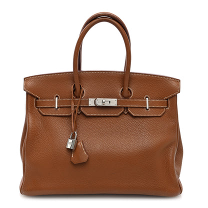 Hermes Taurillon Clemence Birkin 35 Gold 1 of 9