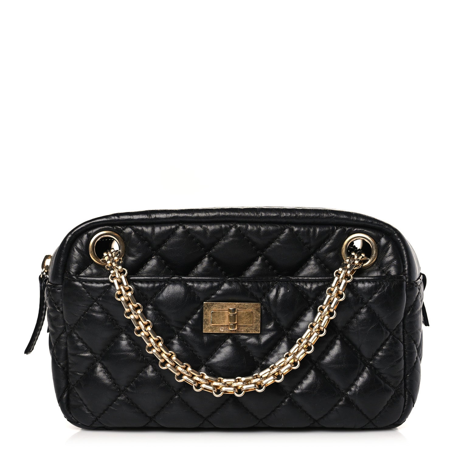 Chanel Aged Calfskin Quilted Small Reissue Camera Case Black 1 of 9