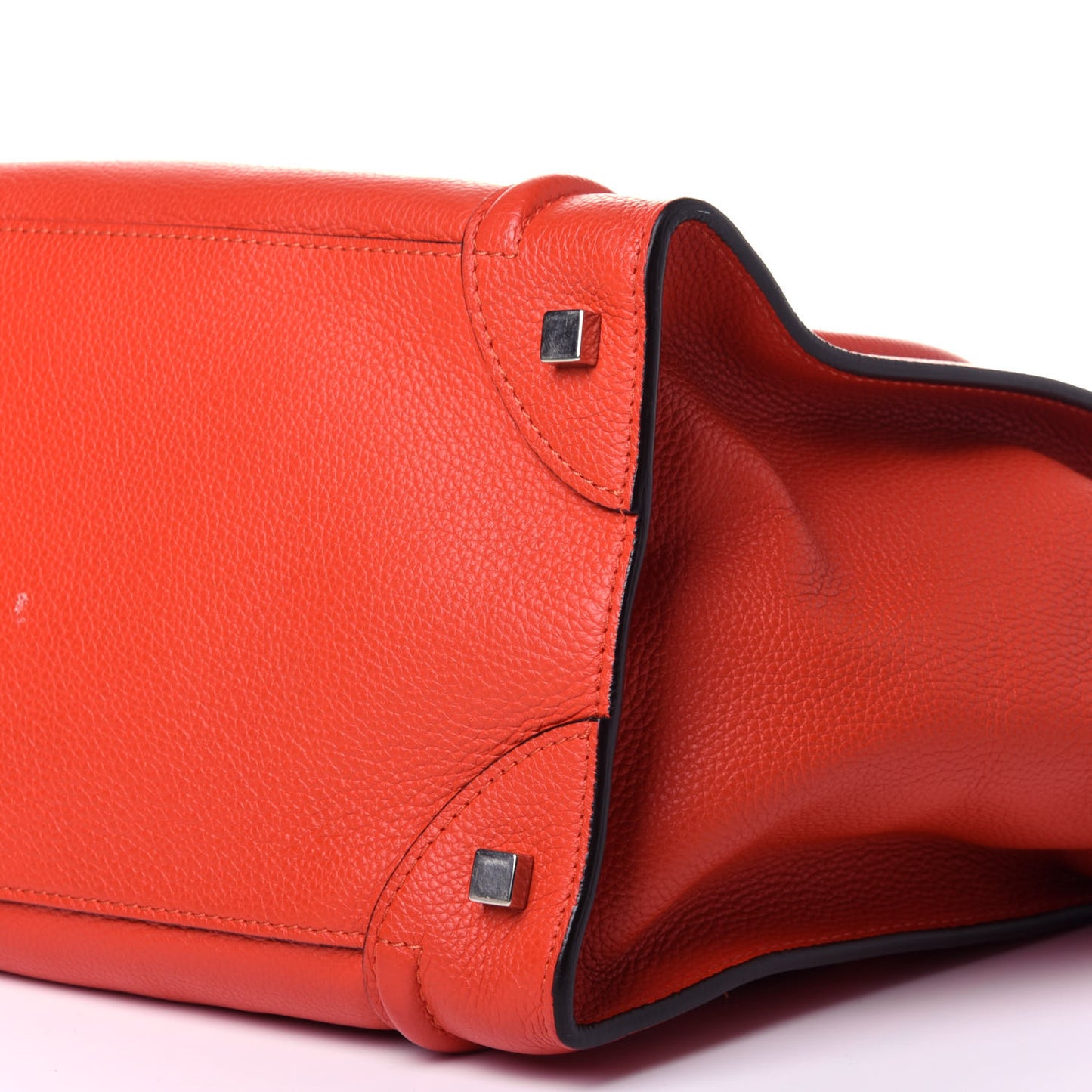 Drummed Calfskin Mini Luggage Vermillion
