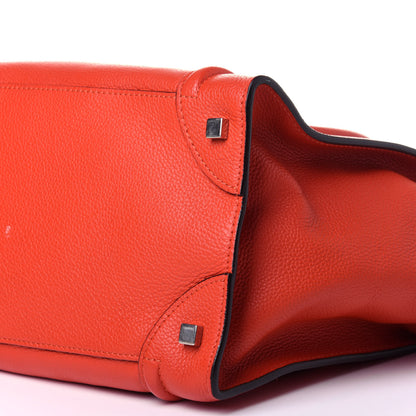 Celine Drummed Calfskin Mini Luggage Vermillion 8 of 10