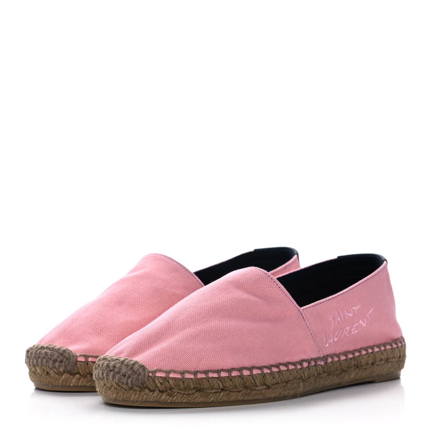 Saint Laurent Canvas Elba Light Logo Embroidered Espadrilles 36 Pink 3 of 11
