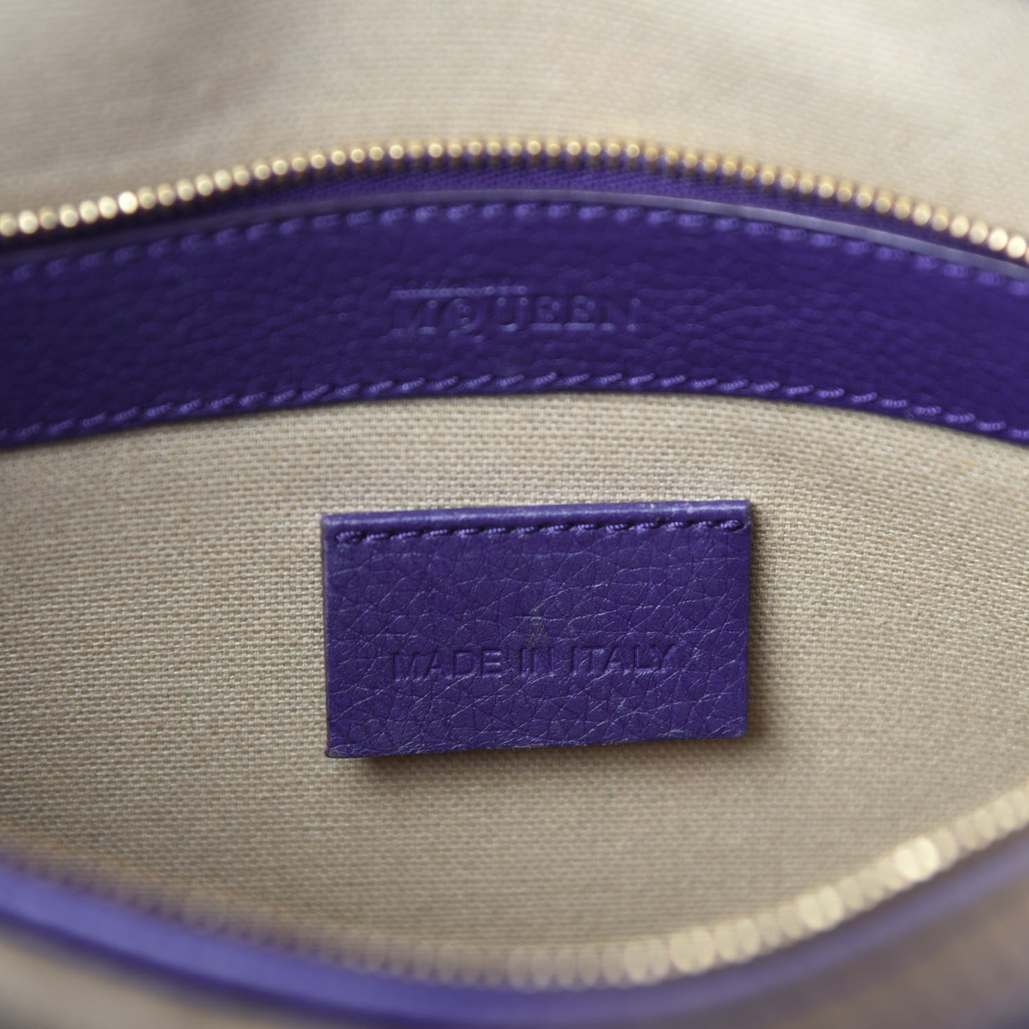 Alexander McQueen Pebbled Calfskin Zip Up Heroine Tote Purple 17 of 19