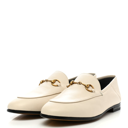 Gucci Lambskin Womens Brixton Horsebit Loafers 37.5 Mystic White 3 of 9