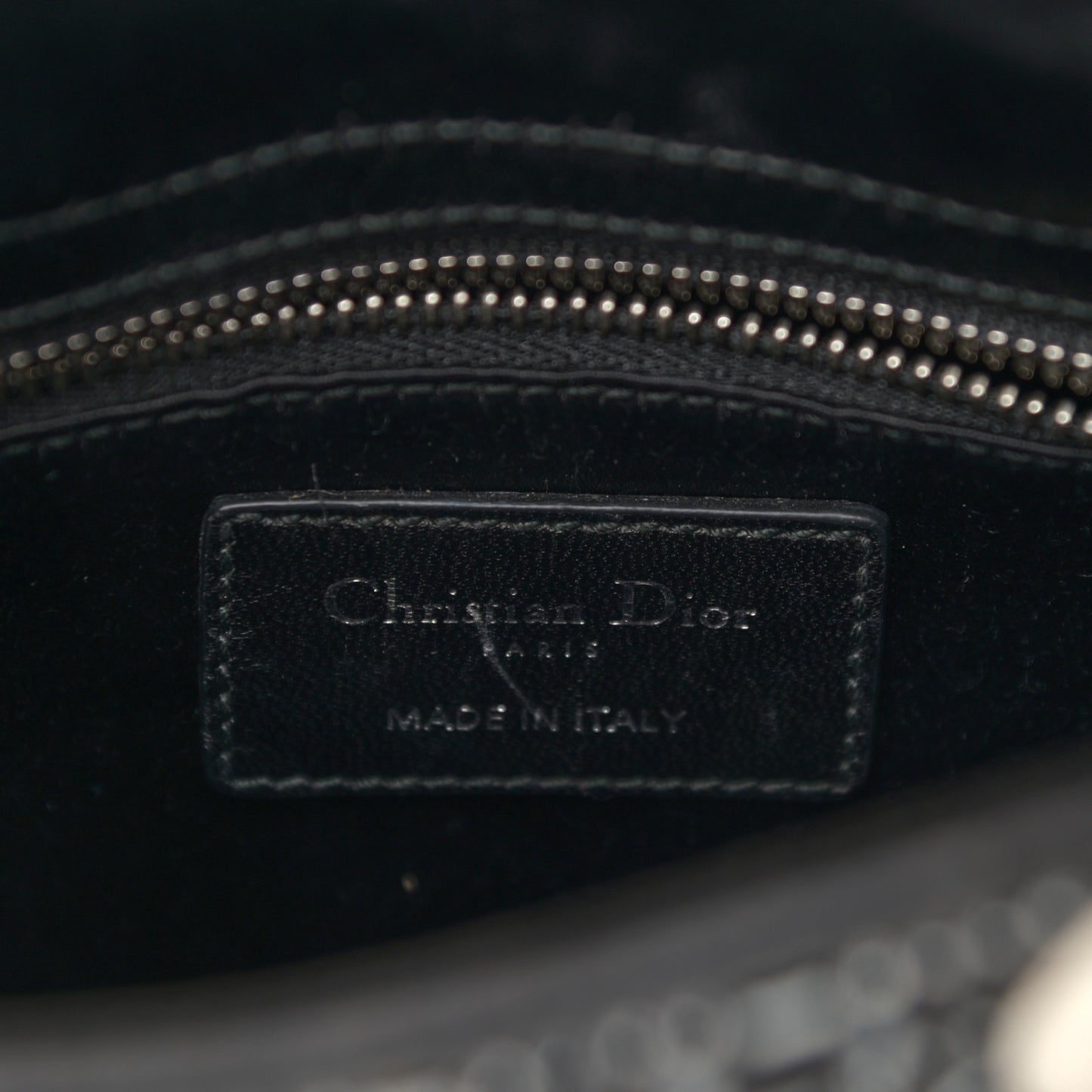 Satin Crystal Cannage Mini Lady Dior Black