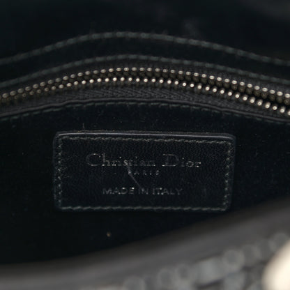 Christian Dior Satin Crystal Cannage Mini Lady Dior Black 5 of 9