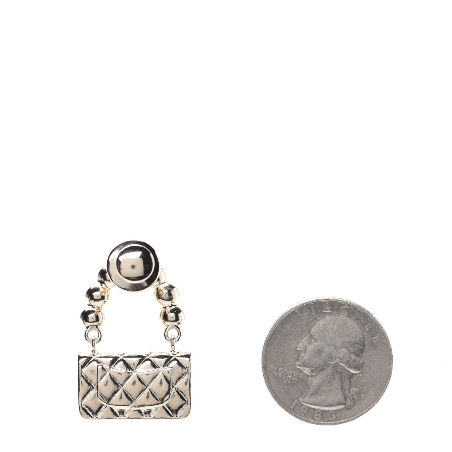 Pearl Quilted Flap Brooch Gold