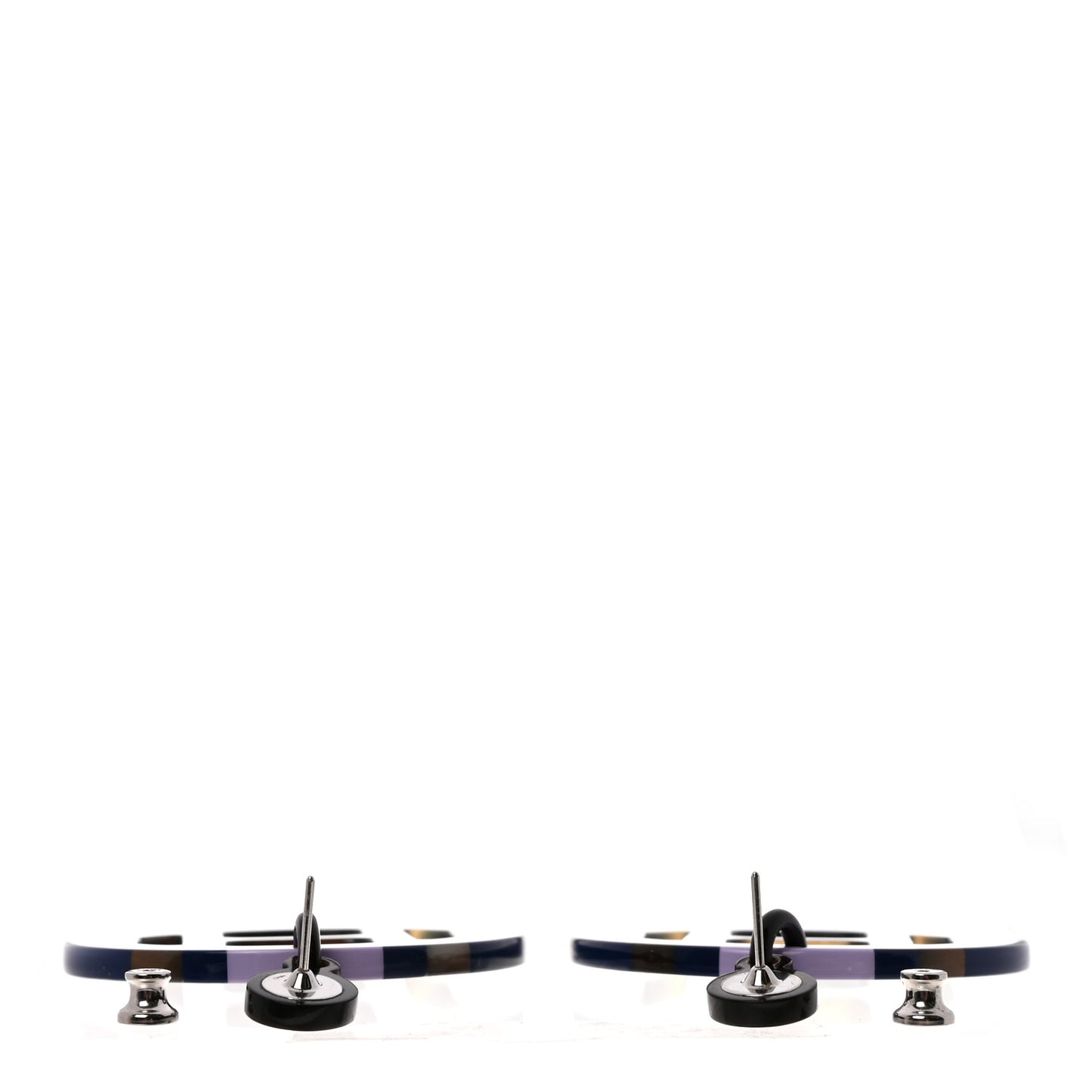 Lacquered Horn H Equipe Earrings Lilas