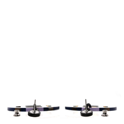 Hermes Lacquered Horn H Equipe Earrings Lilas 3 of 5