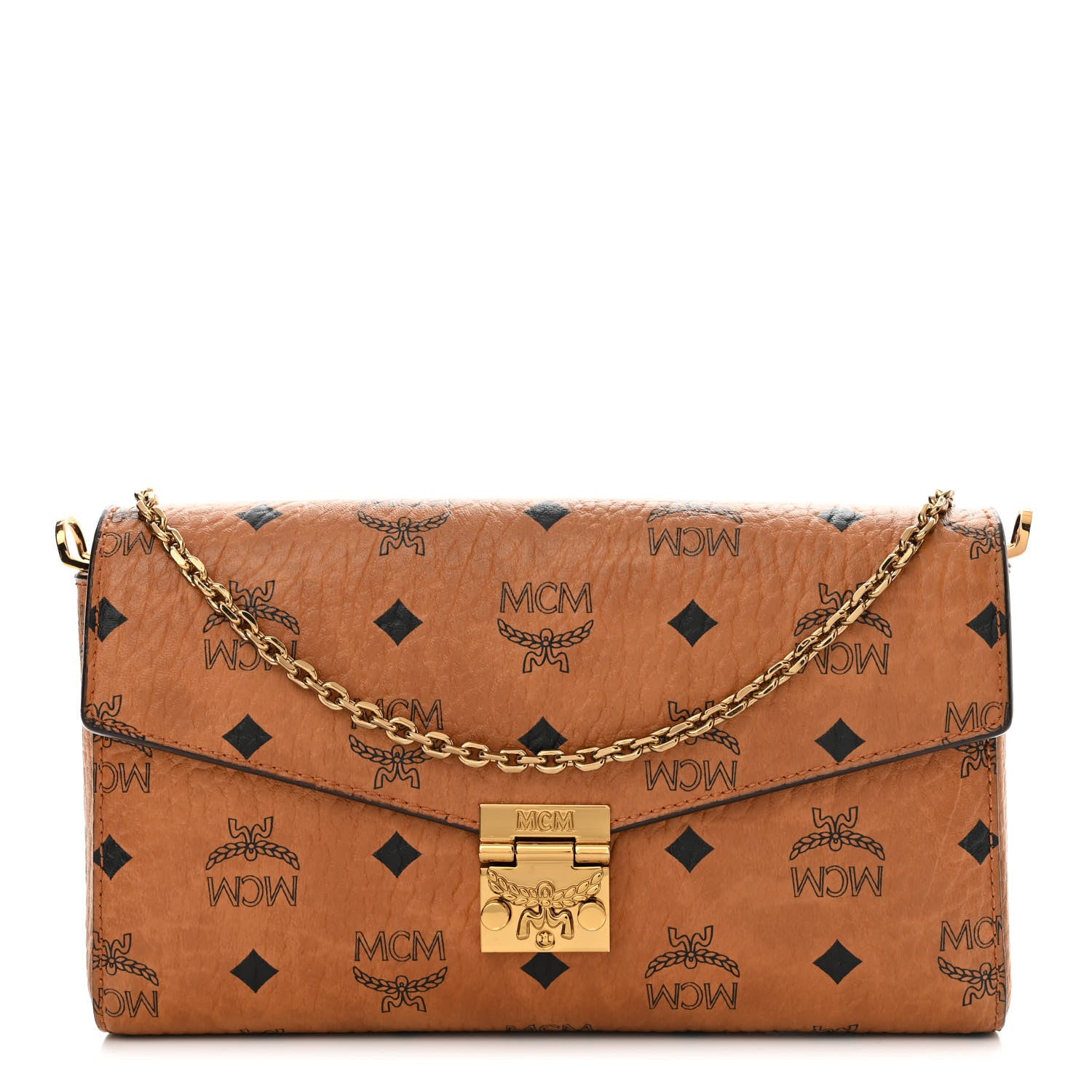 MCM Visetos Millie Wallet On Chain Cognac 1 of 11
