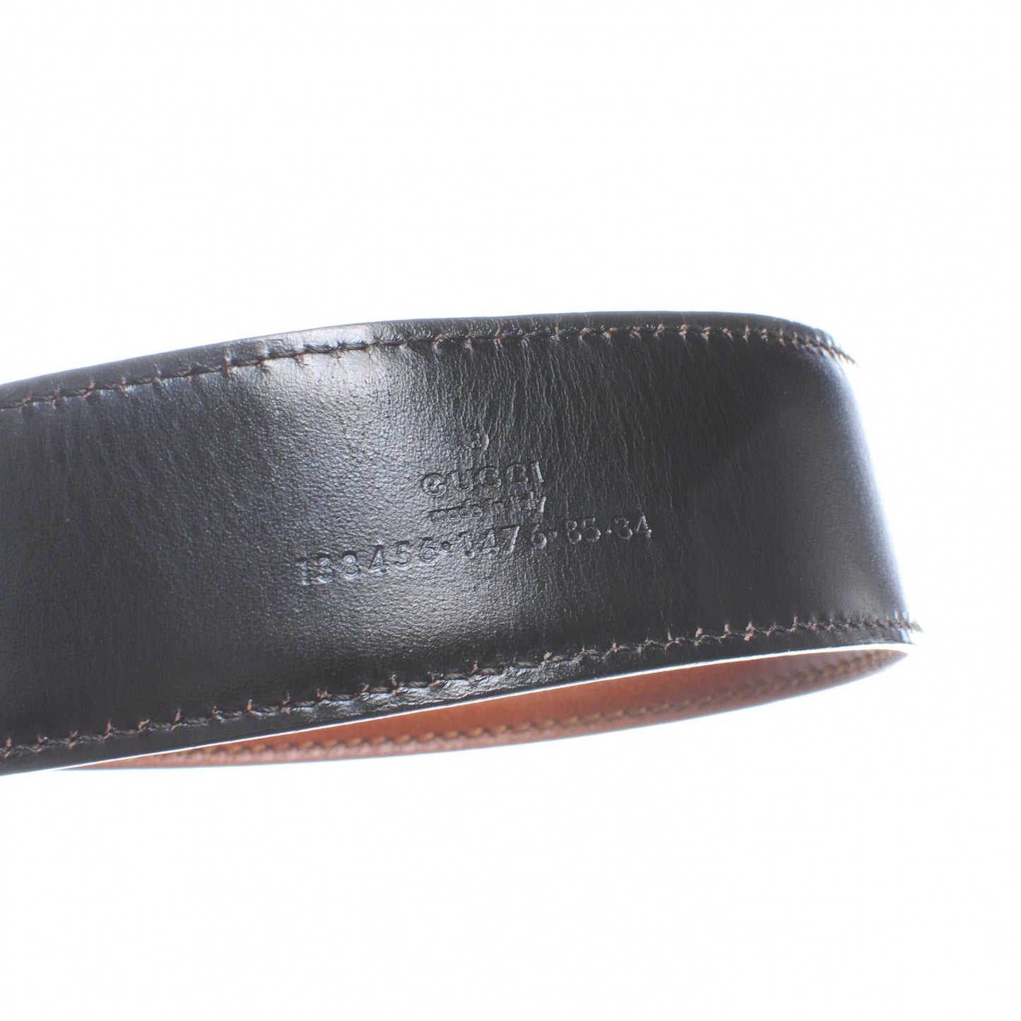 Leather Bamboo G Buckle Belt 85 34