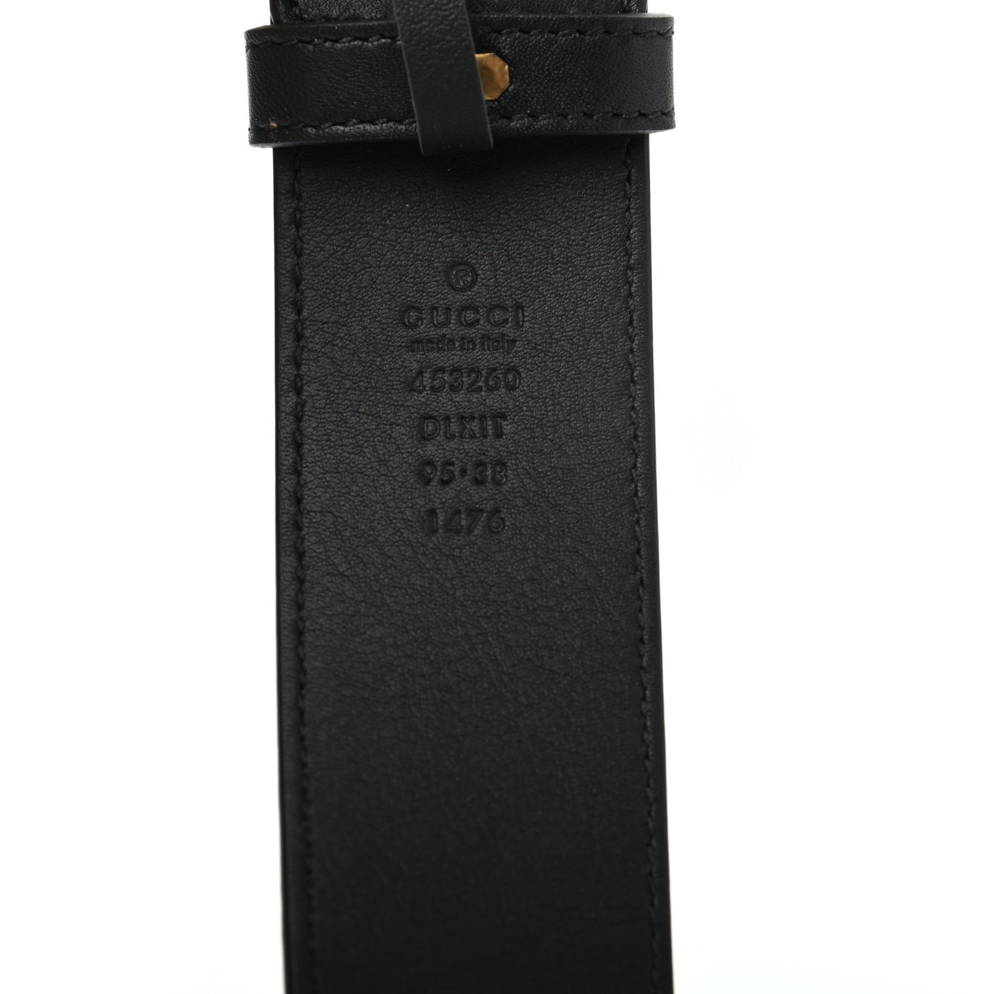 Moon Calfskin Pearl Double G 40mm Belt 95 38 Black Cream