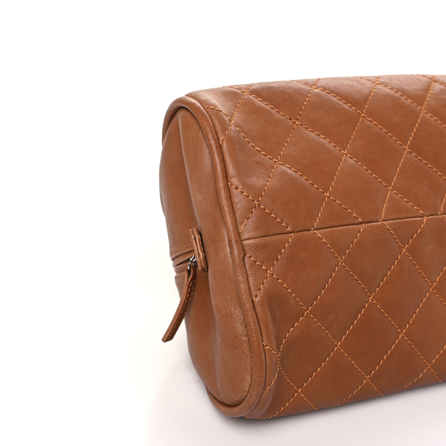Chanel Calfskin Quilted Small Bowler Brown 9 of 11