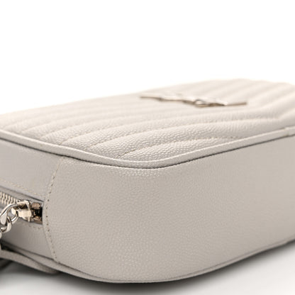Saint Laurent Grain De Poudre Matelasse Monogram Mini Lou Camera Bag Granite 9 of 11