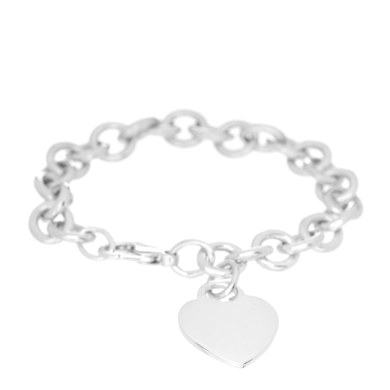 Tiffany Sterling Silver Heart Tag Charm Bracelet 1 of 3