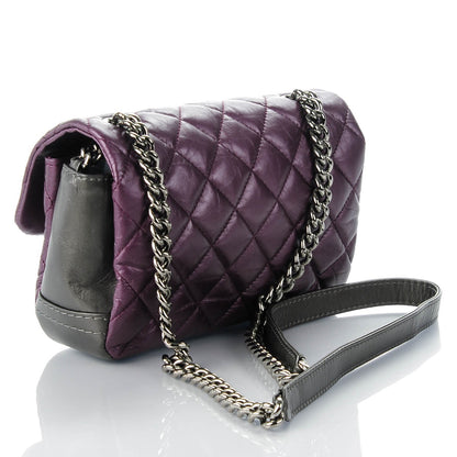 Chanel Metallic Calfskin Quilted Mini Mineral Nights Flap Dark Purple 3 of 7