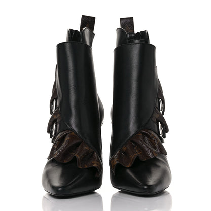 Louis Vuitton Calfskin Monogram Janet Ankle Boots 38 Black 2 of 6