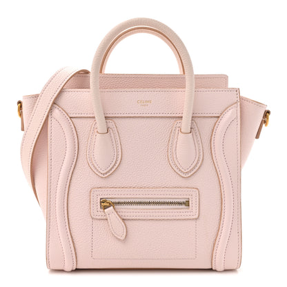 Celine Drummed Calfskin Nano Luggage Pale Pink 1 of 13