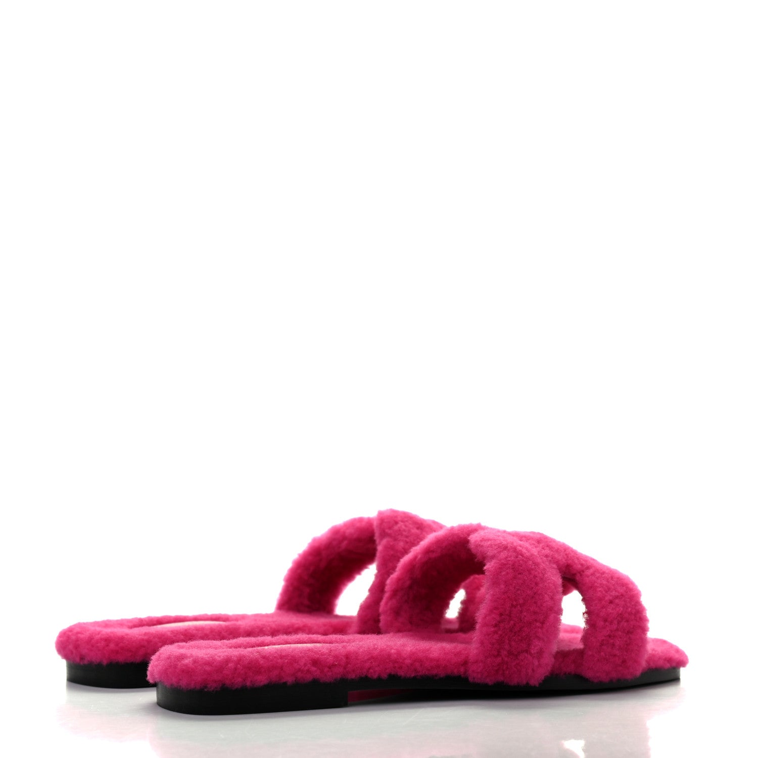 Hermes Woolskin Oran Sandals 38 Rose Fuchsia 4 of 8