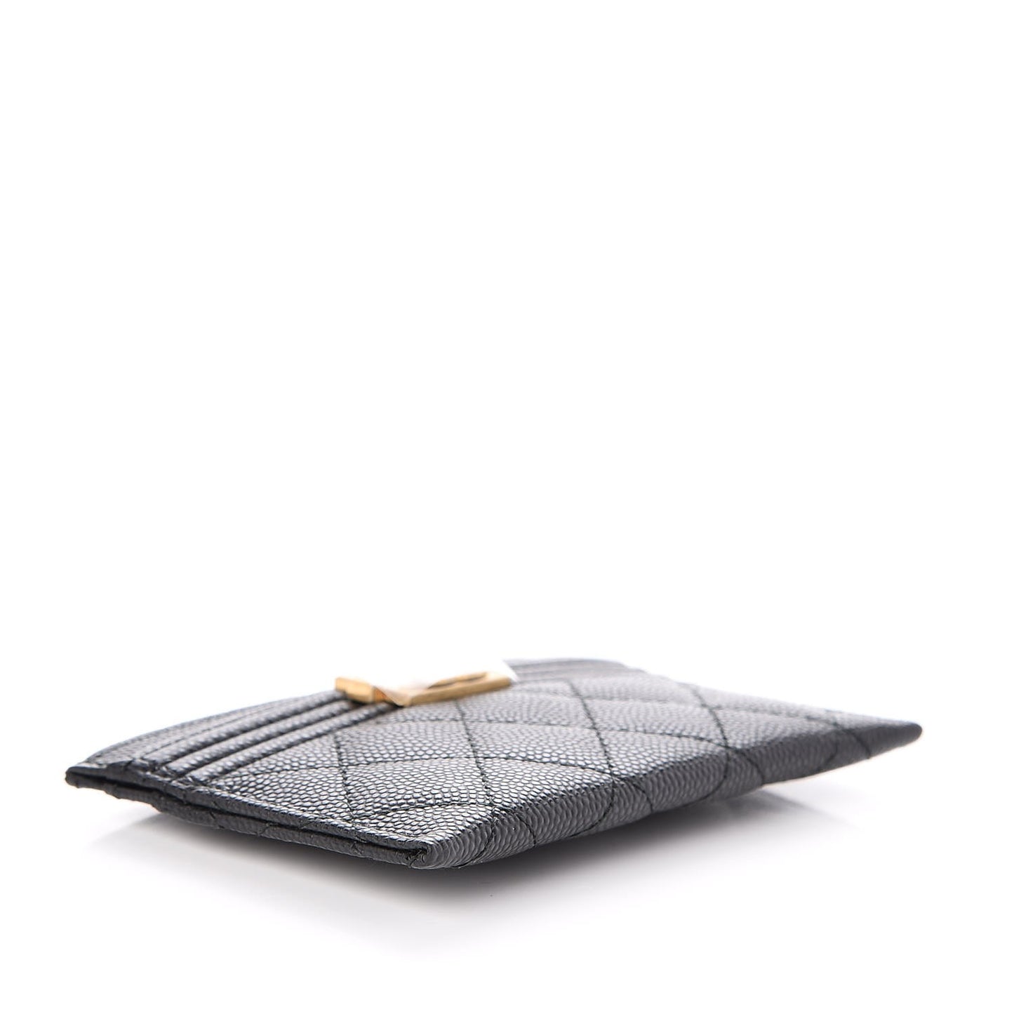 Caviar Quilted Boy Card Holder Black