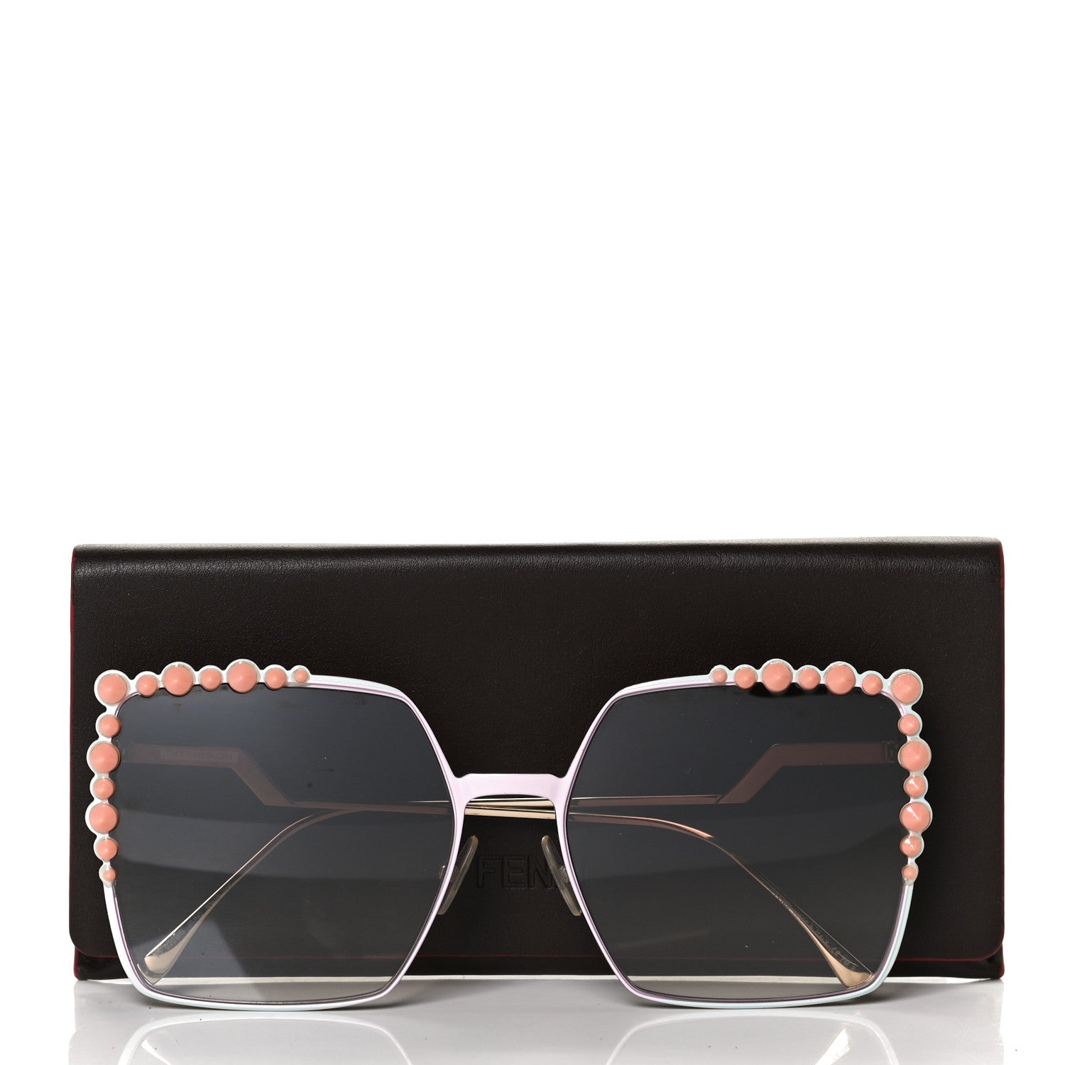 Fendi Square Dots Sunglasses FF 0259/S Gold 8 of 8