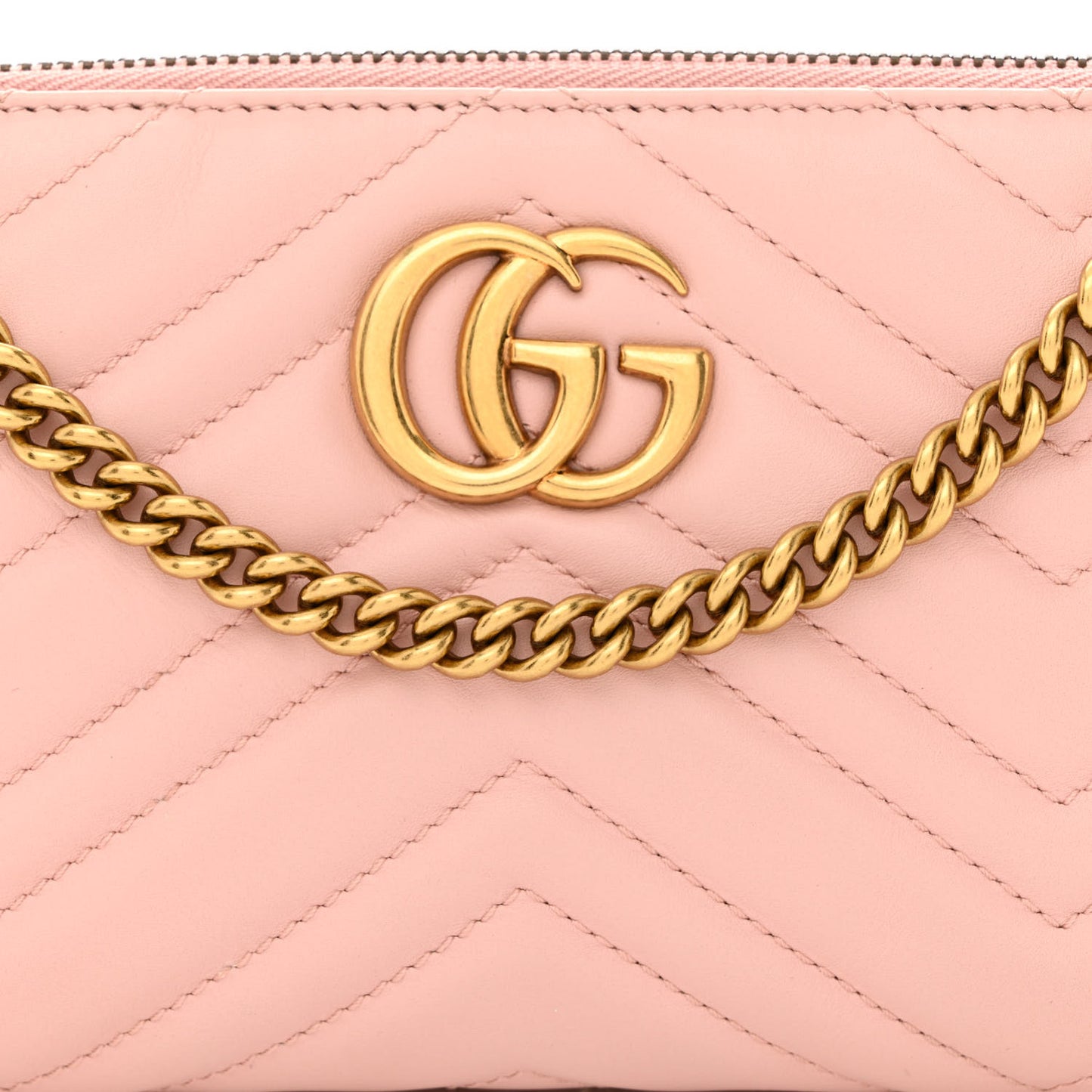 Calfskin Matelasse Mini GG Marmont Chain Bag Perfect Pink