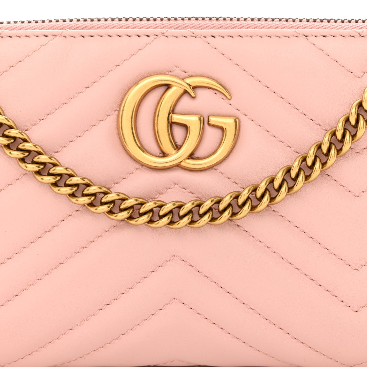 Gucci Calfskin Matelasse Mini GG Marmont Chain Bag Perfect Pink 9 of 12