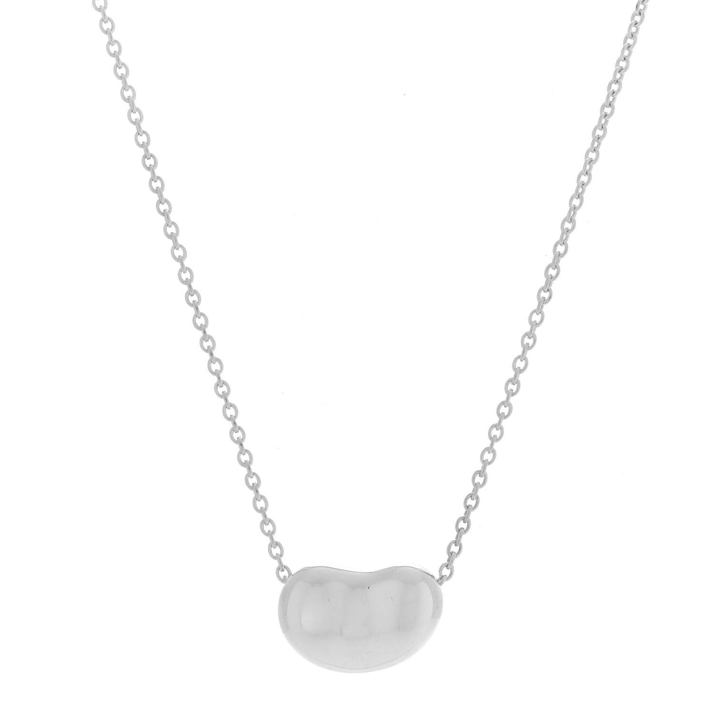 Sterling Silver 12mm Elsa Peretti Bean Pendant Necklace