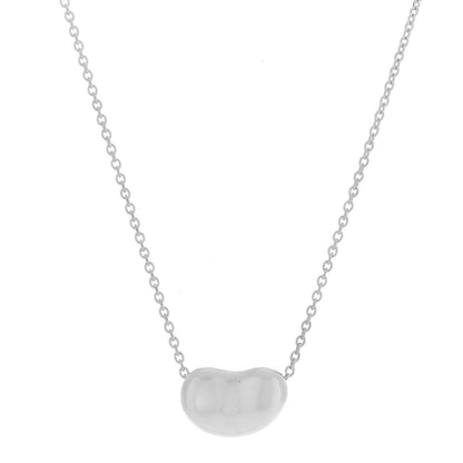 Tiffany Sterling Silver 12mm Elsa Peretti Bean Pendant Necklace 4 of 6