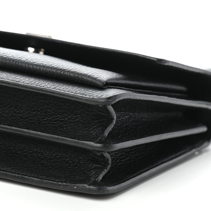 Saint Laurent Grained Calfskin Medium Monogram Sunset Satchel Black 9 of 10