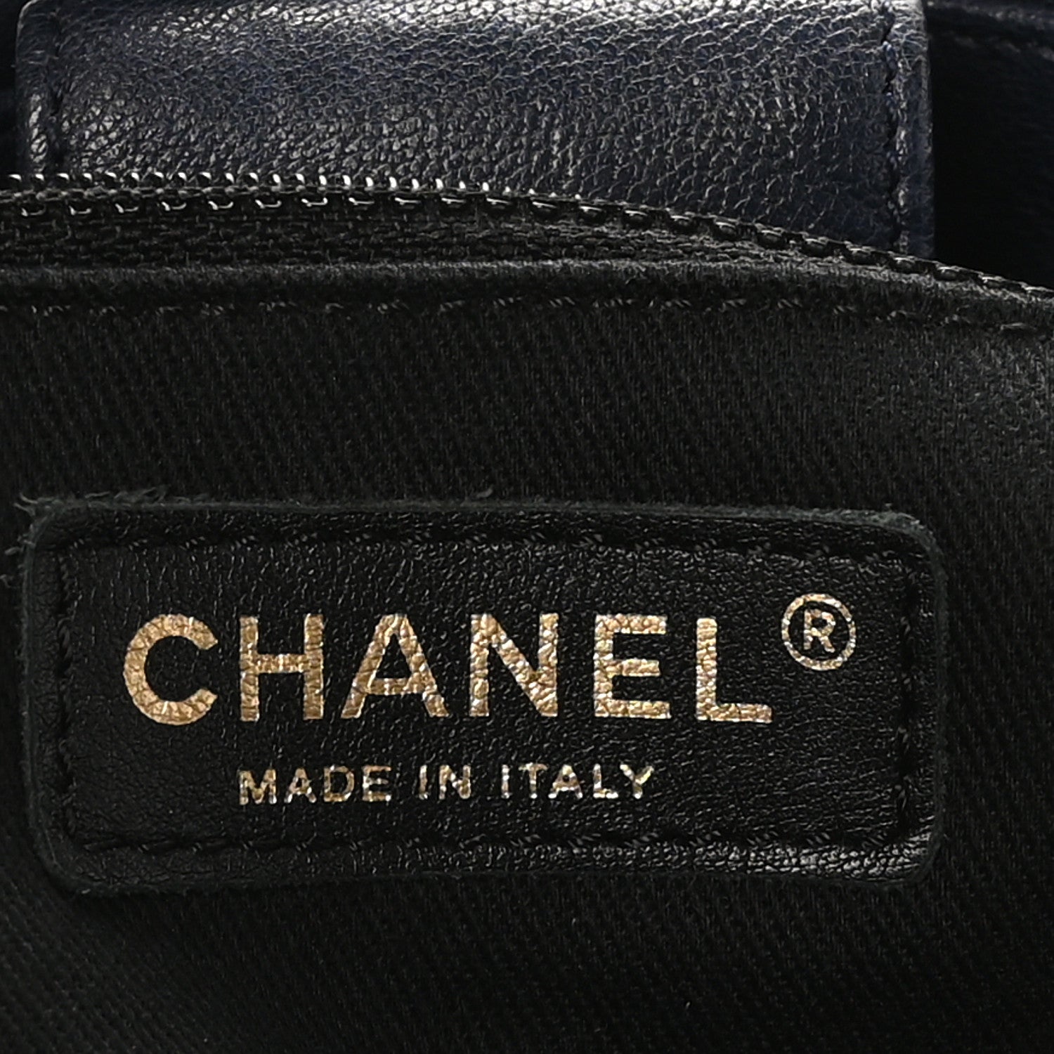 Chanel Wrinkled Lambskin Chevron Quilted Surpique Tote Navy Blue 6 of 10