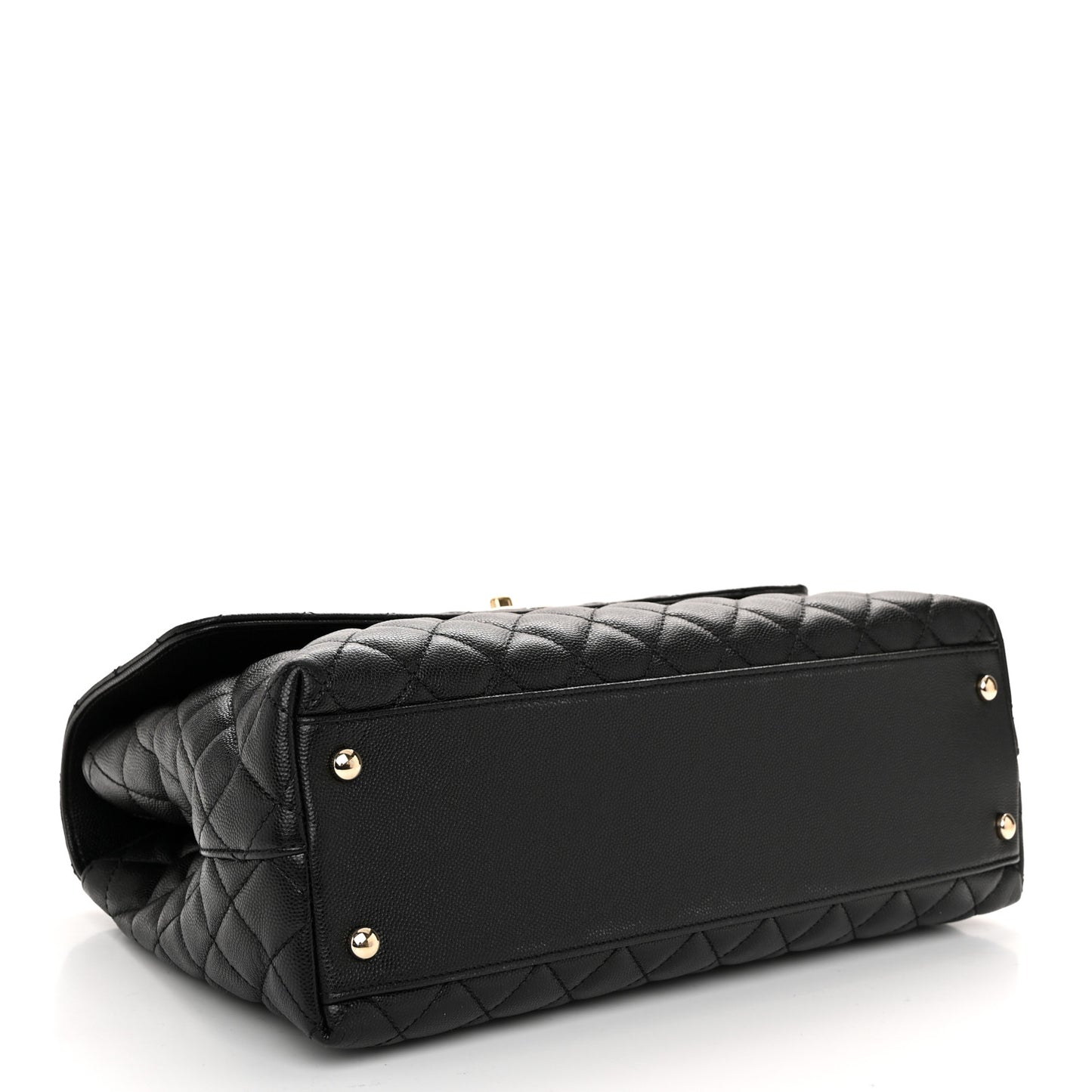 Caviar Quilted Medium Coco Handle Flap Black
