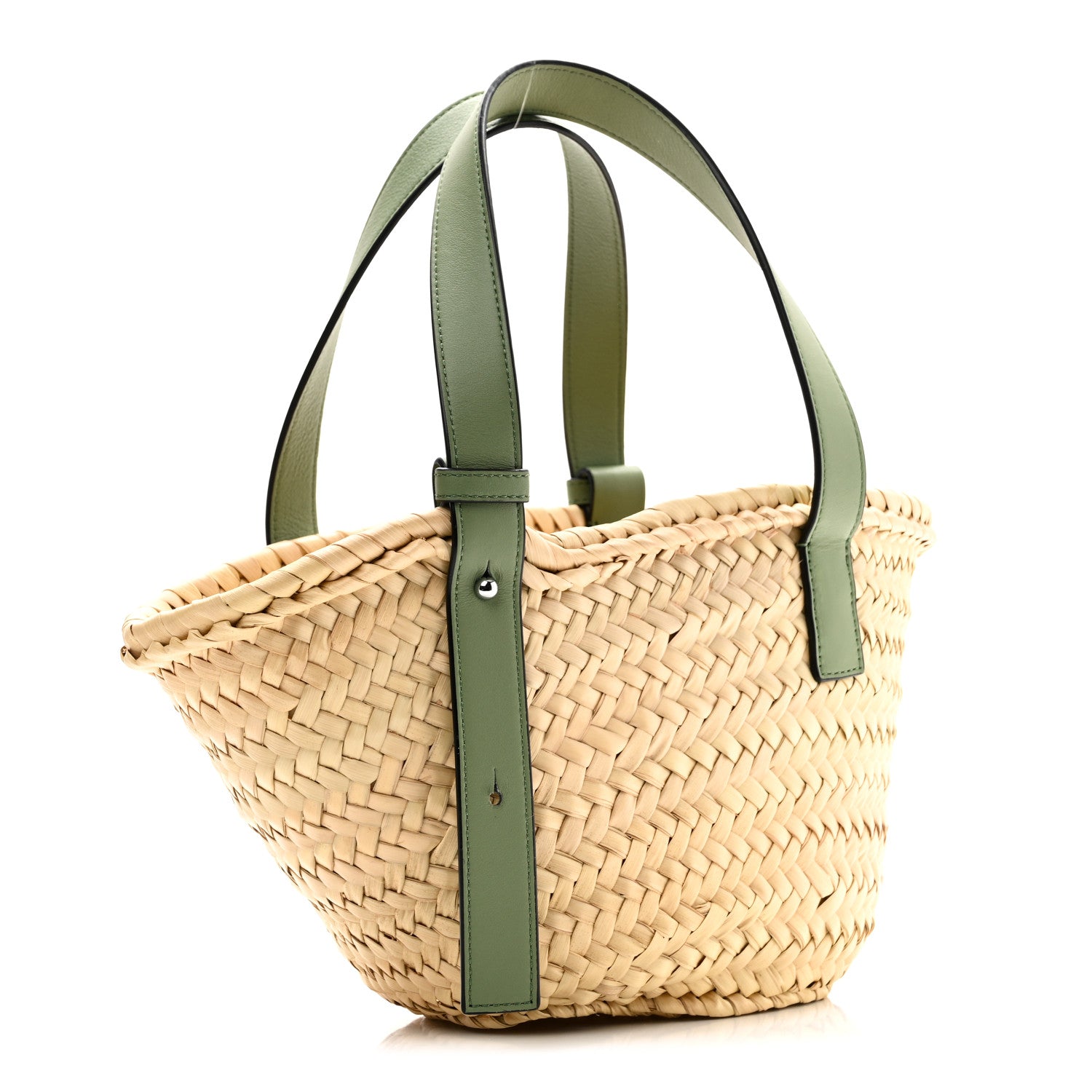 Loewe Raffia Small Basket Tote Bag Natural Green 3 of 10