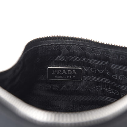 Prada Tessuto Nylon Calfskin Logo Pochette Black 11 of 13